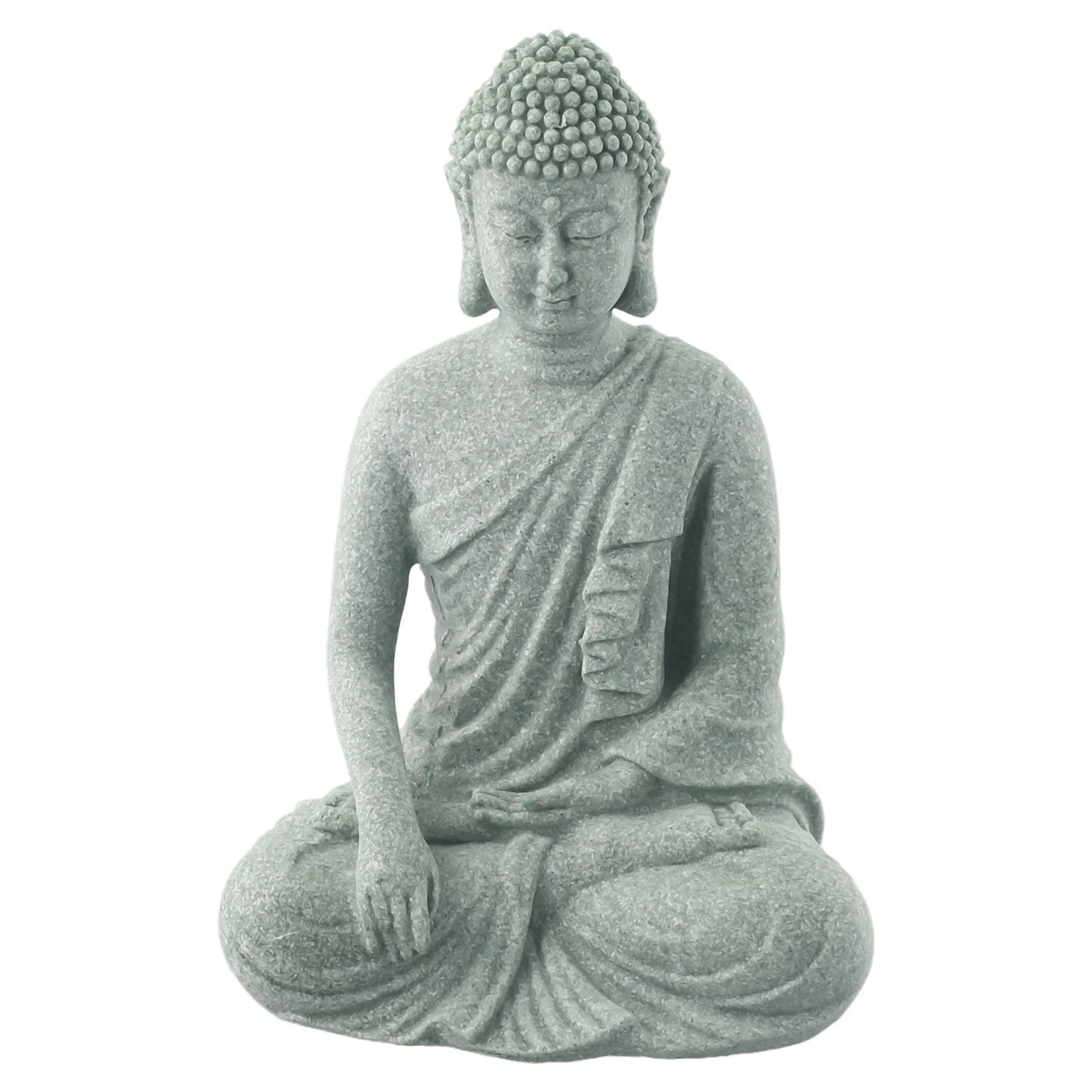 Garden Ornament Sitting Buddha Resin Stone Zen Effect Outdoor Indoor Statue Buddhist Garden Fish Tank Decoration Sitting Buddha