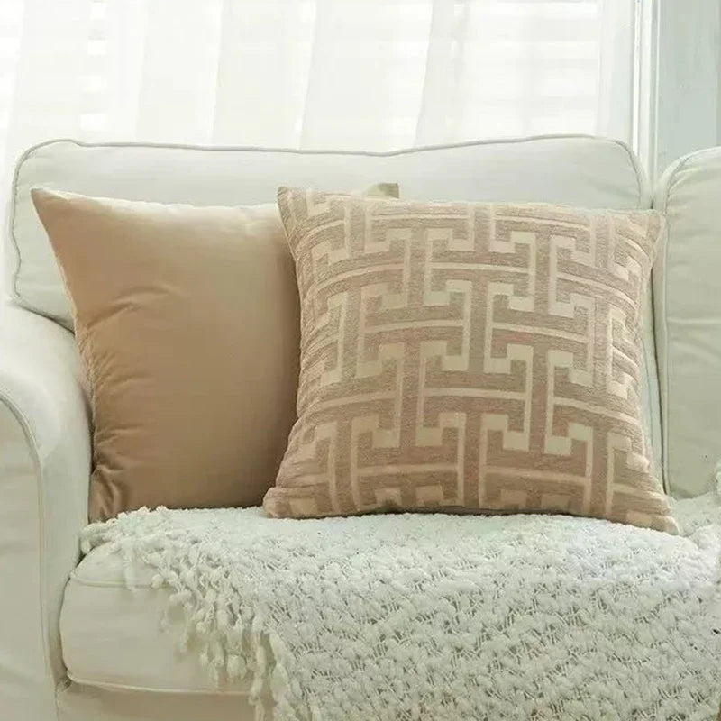 1pc Embroidery Detail Cushion Cover Without Filler, Modern Throw Pillow Case for Sofa, Home Decor 30x50CM 45x45CM Pillowcase