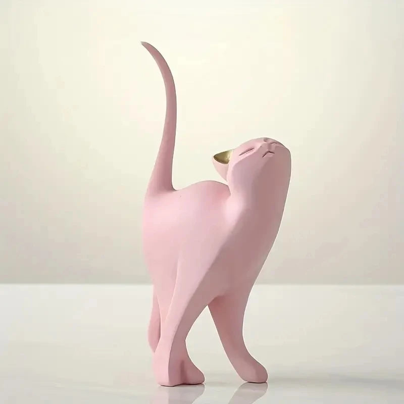 Golden Couples Cat Figurine Table Décor Animal Statues European Creative Resin Art Sculpture Wedding Gift Decoratvie Home Décor