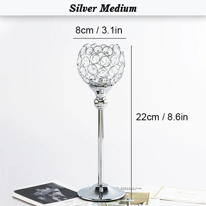 Crystal Candle Holder Modern Tealight Candlestick Home Christmas Party Candle Stand Wedding Dinning Table Centerpiece Decoration