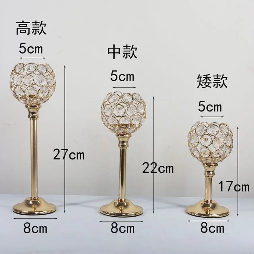 Crystal Candle Holder Modern Tealight Candlestick Home Christmas Party Candle Stand Wedding Dinning Table Centerpiece Decoration
