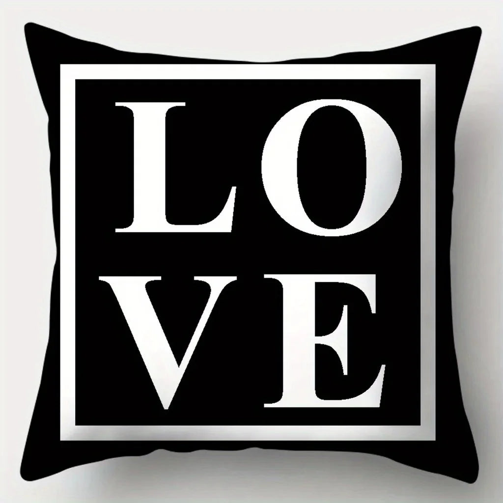 Home Decor Black & White Geometric Pattern Pillow Covers Pattern Cushion Cover Suitable for Sofa Bedroom Car Pillow Cover