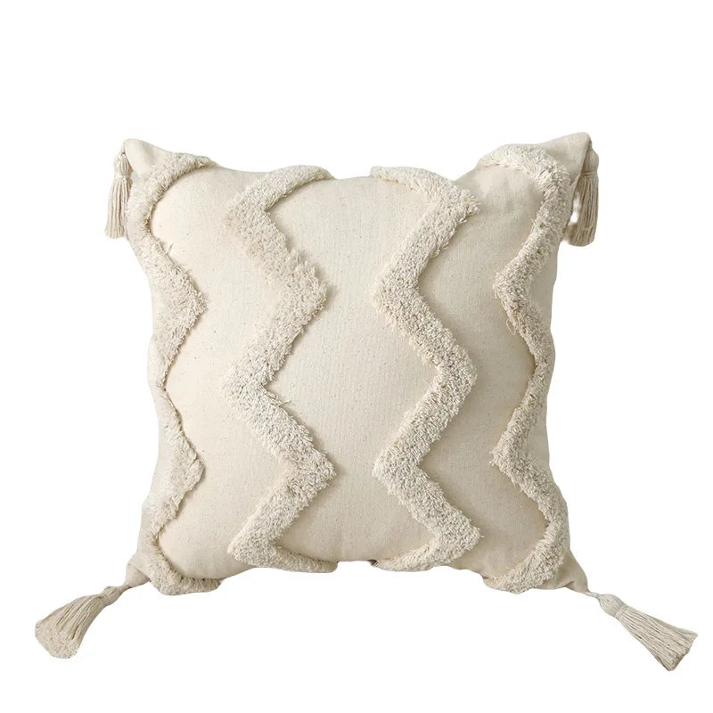 Cotton Tufted Cushion Cover With Tassel Retro Living Room Decorative Pillow Cover For Sofa Home Decor 30x50,45x45cm Pillowcase