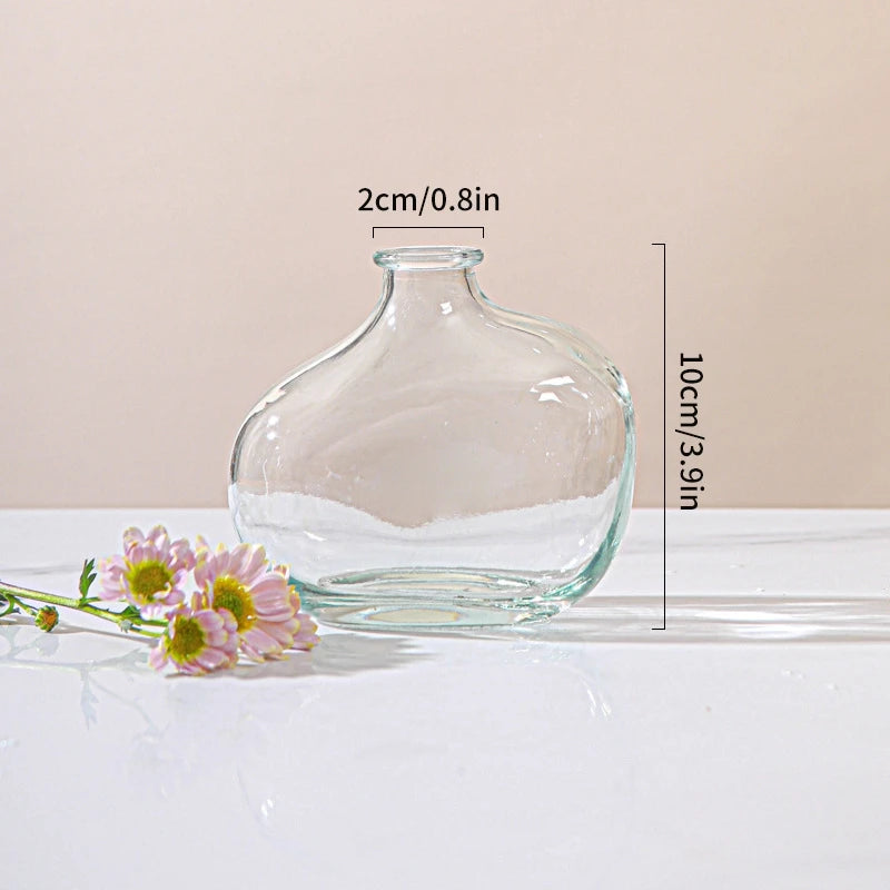 Glass Flower Vase Retro Vase for Flowers Home Decoration Decorative Vase Office Desk Ornament Vases for Centerpieces Florero