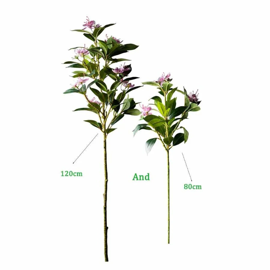 80/120cm Tropical Artificial Ficus Large Banyan Plants Plastic Fiddle Fig Tree Branch Faux Magnolia Tree For Home Garden Decor