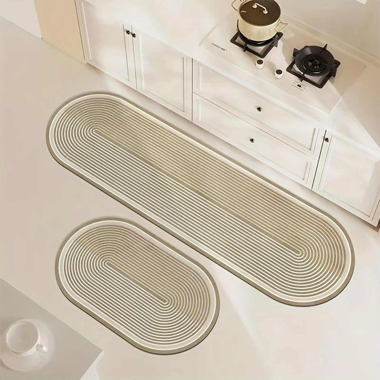 VIKAMA 2pcs Kitchen Rug Washable Non Slip Soft Stain Resistant Mat for Floor Kitchen Laundry Room Hallway Runner Rugs Home Decor