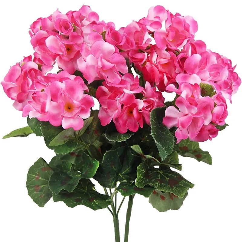 5pcs Artificial Flower Plant Begonia Flower Wedding Bridal Bouquet Home Room Outdoor Garden Bonsai Decoration DIY Festival Party