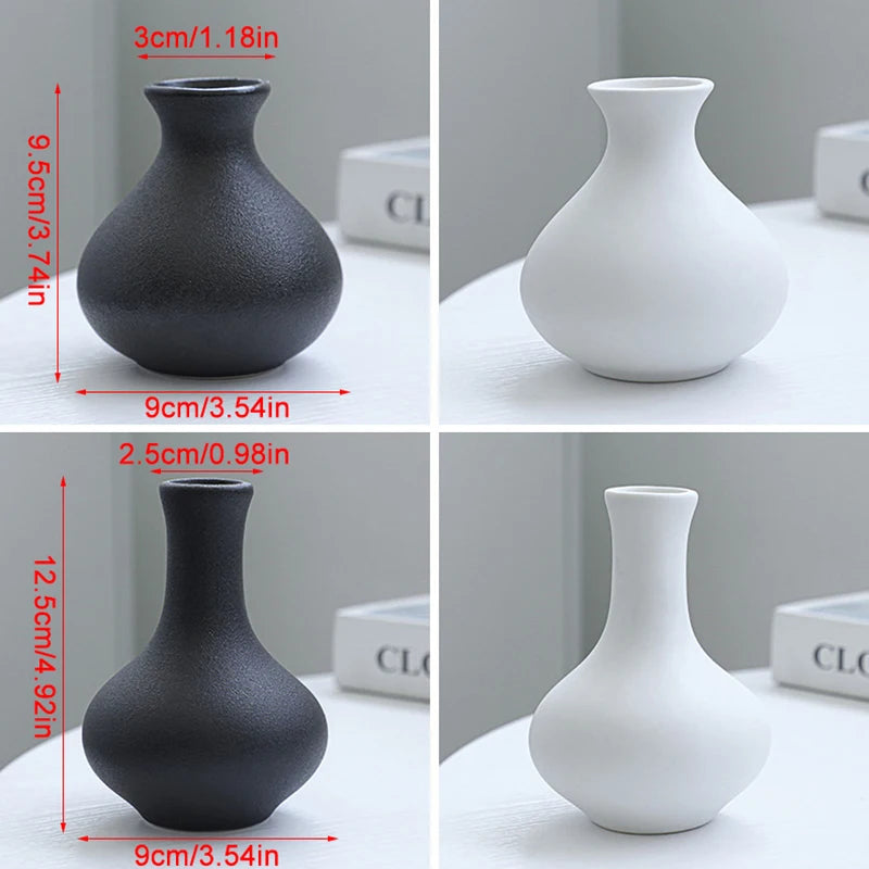 5-piece Set Of Simple Ceramic Vases, Fresh Small Vases, Desktop Decorations, Simple Porch, TV Cabinet, Home Crafts