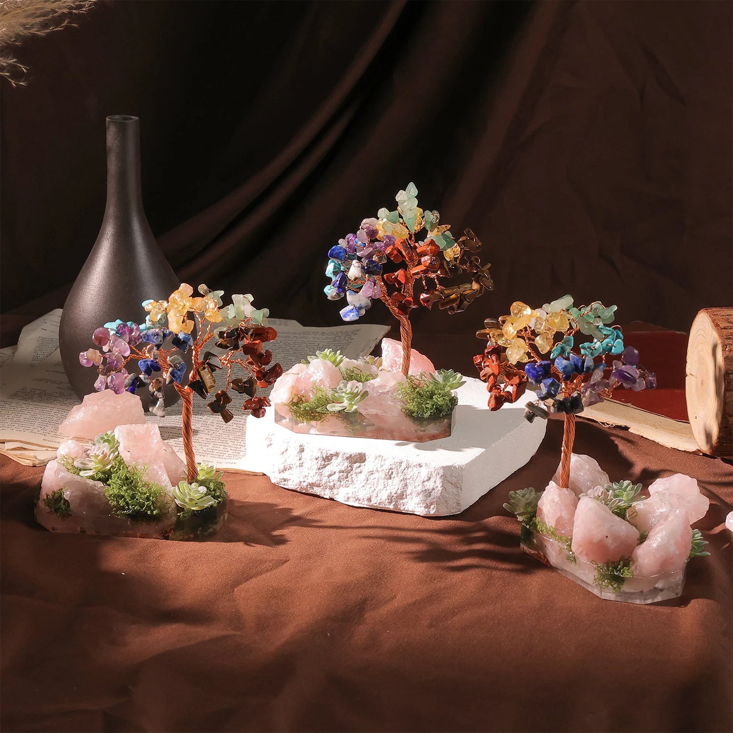 Crystal Money Tree Crystal Stone Rainbow Natural Gem Sitting Floor Style Home Room Study Decoration