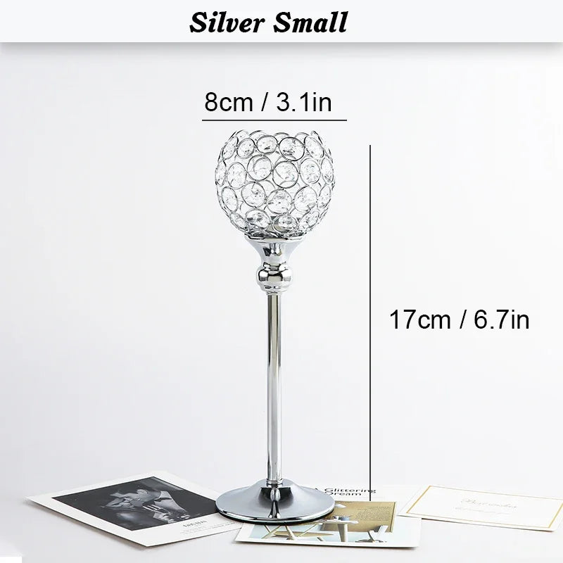 Crystal Candle Holder Modern Tealight Candlestick Home Christmas Party Candle Stand Wedding Dinning Table Centerpiece Decoration