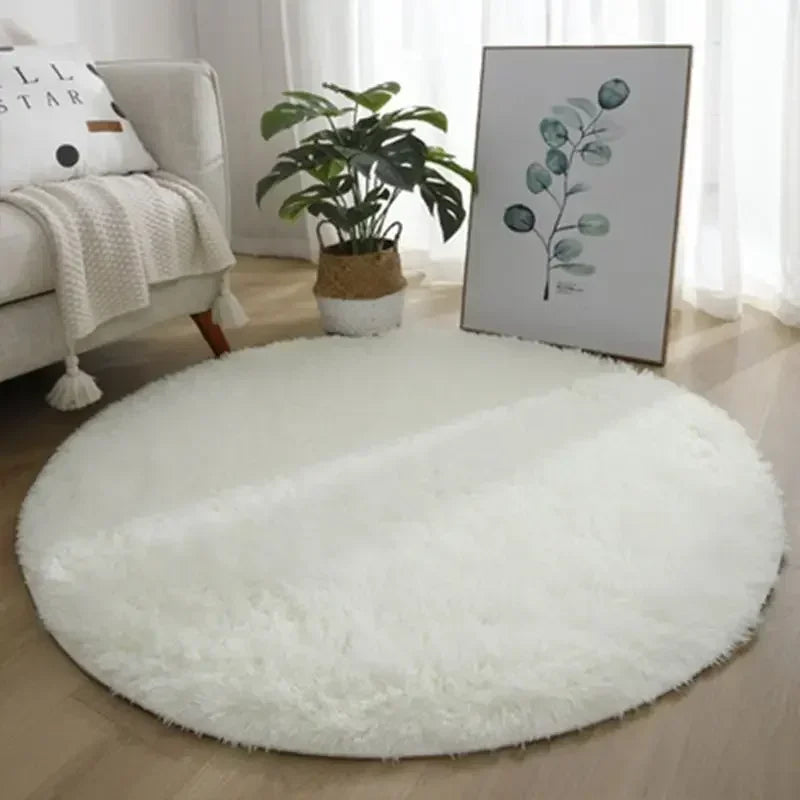 Living Room Rugs Aesthetic Bedroom Round Carpet Decoration Furry Comfort Carpet Home Decor Pink Foot Mat Area Rug 2023 New
