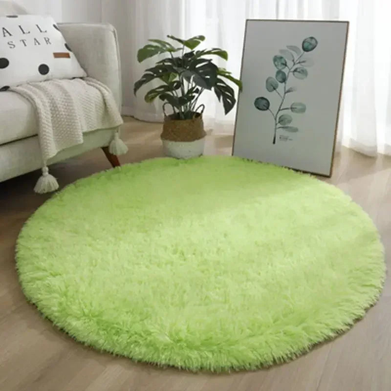 Living Room Rugs Aesthetic Bedroom Round Carpet Decoration Furry Comfort Carpet Home Decor Pink Foot Mat Area Rug 2023 New
