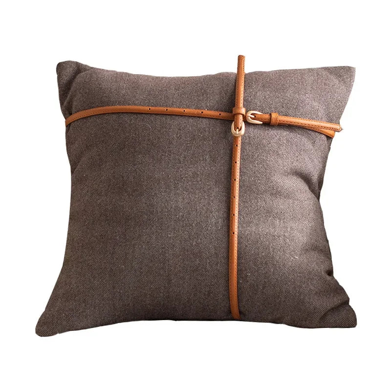 Horse 18x18 Inches Throw Croker Pillow Cover - Simple Modern Style Leather Decoration Couch Cushion Pillow Cover Withour Core