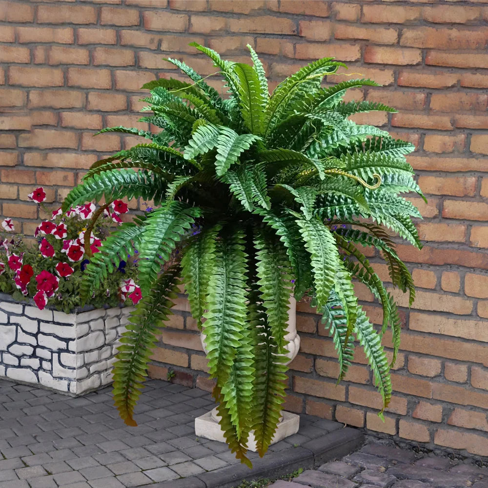 28/58/88 Leaves Fake Fern Hanging Plants Artificial Palm Leafs Silk Persian Vines Faux Wall Plants For Home Decor