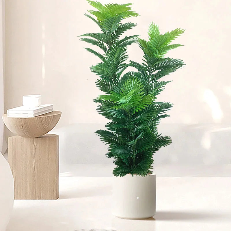 150cm Large Artificial Palm Tree Tropical Fake Plants Real Touch Palm Leafs Plastic Banyan Tree for Home Garden Shop Party Decor