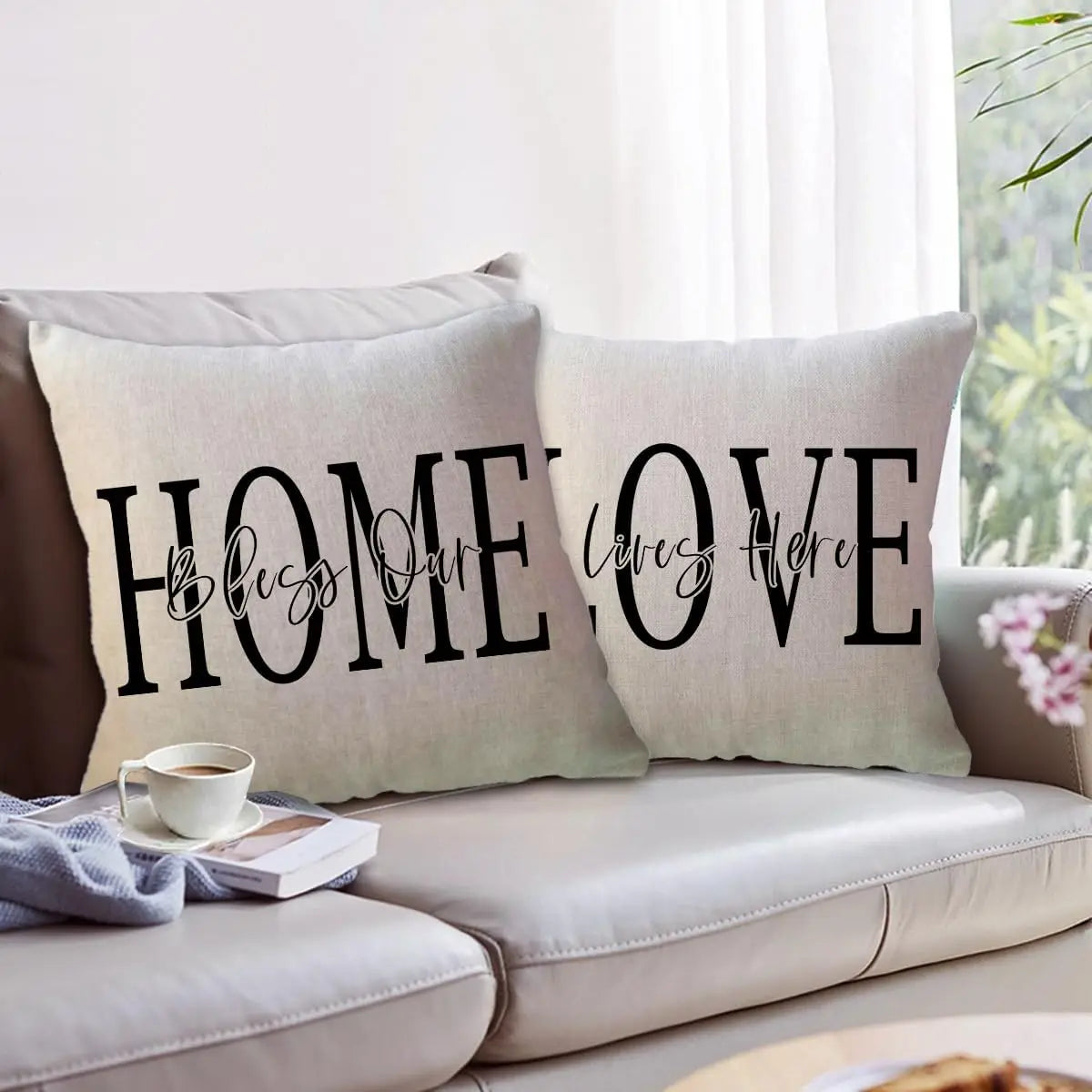 Throw Pillow Covers Printed Farmhouse Geometric Dahlia Floral Pillowcases Modern Decorative Cushion Covers 4Pack