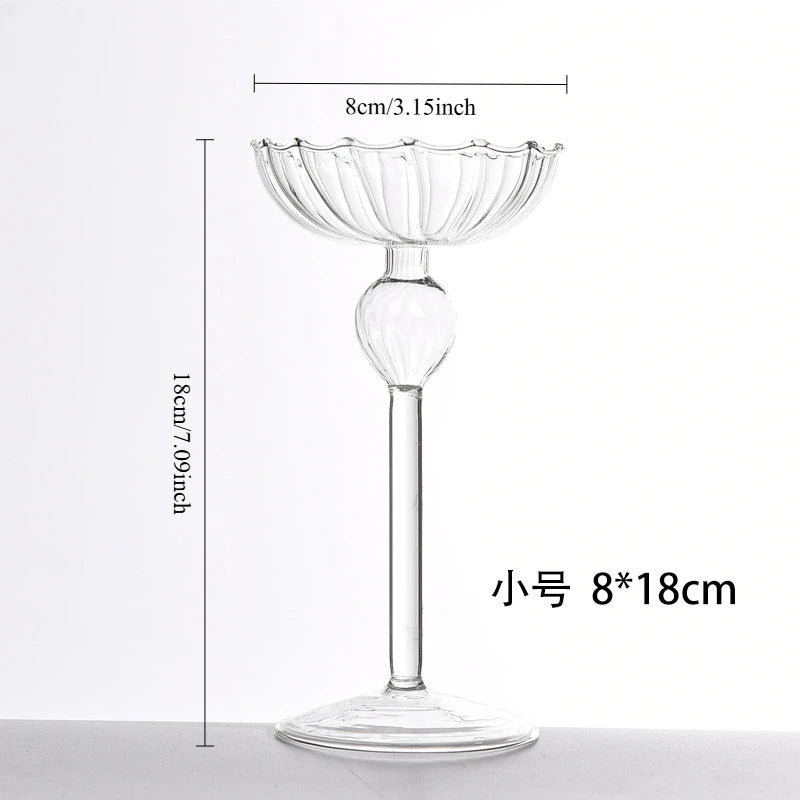 European high foot striped candlestick home decoration decoration wedding articles Romantic candlelight dinner candlestick props