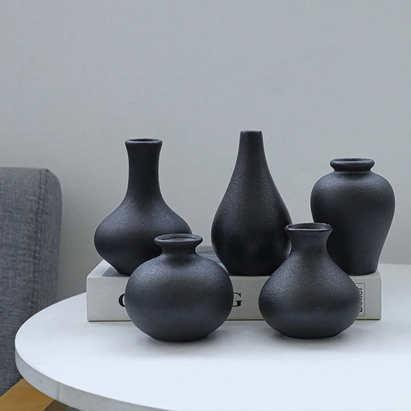 5-piece Set Of Simple Ceramic Vases, Fresh Small Vases, Desktop Decorations, Simple Porch, TV Cabinet, Home Crafts