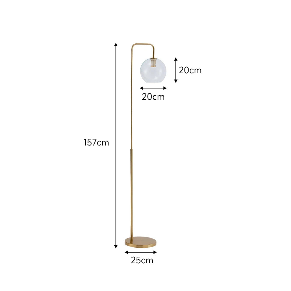 KOMORE Luxurious Floor Lamp with Frosted Glass Lampshade for Living Room Office, Bedroom, Hallway, Porch