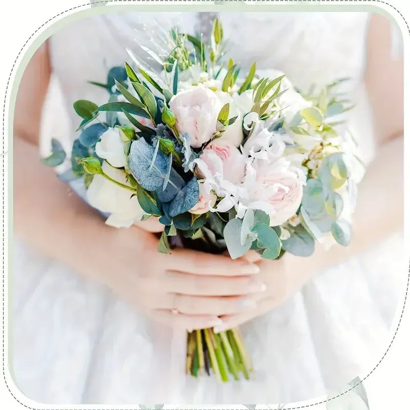 30/60pcs 3 Kinds Artificial Eucalyptus Stems Leaves Branches Silk Plant Bouquet For Vase Wedding Flower Floral Arrangement