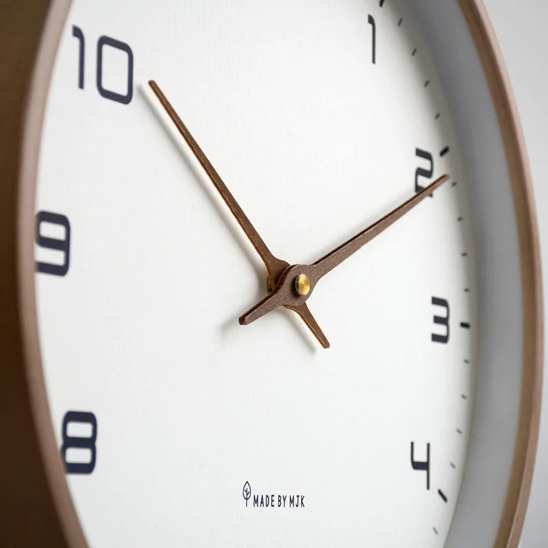 Nordic Solid Wood Wall Clock Living Room Household Clock Decoration Silent Clock Japanese Modern Light Luxury Creative Clock