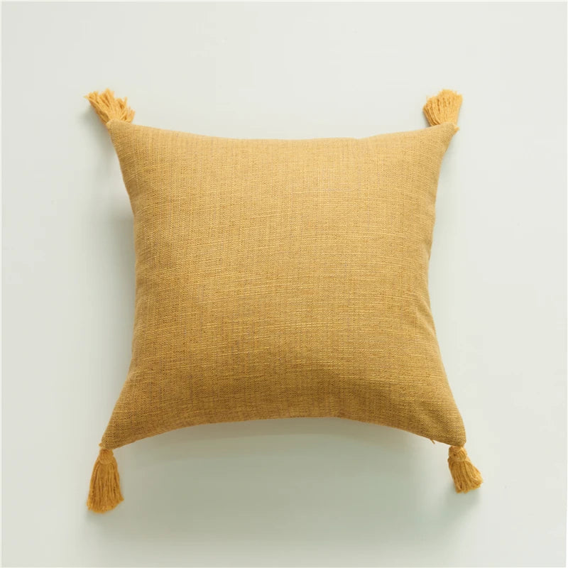 Cushion Cover Pillow Cover Decorative Yellow Linen Home Sofa Pillow Cover For Living Room Car Bedroom Pillowcase