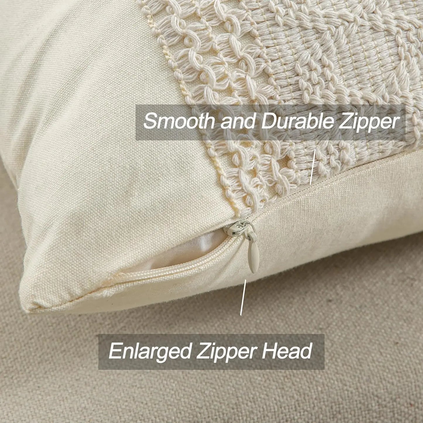 45X45cm(18x18inch) Cotton & Burlap Throw Pillow Covers Boho Farmhouse Textured Striped Woven Cushion Covers For Bed Sofa Shop