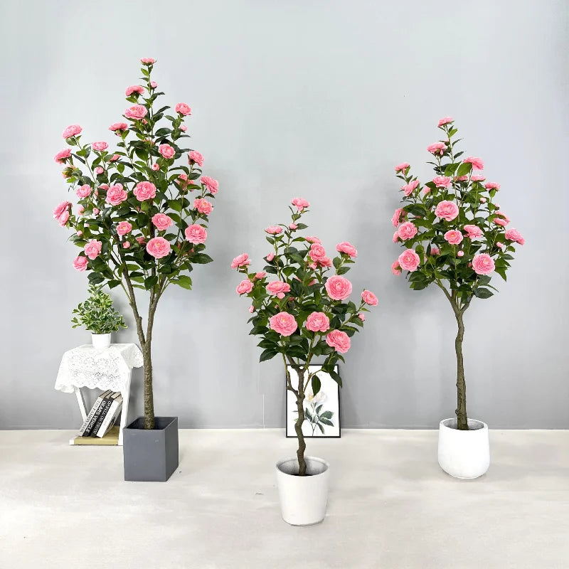 Simulation camellia tree camellia artificial green plant potted home decoration floor plant