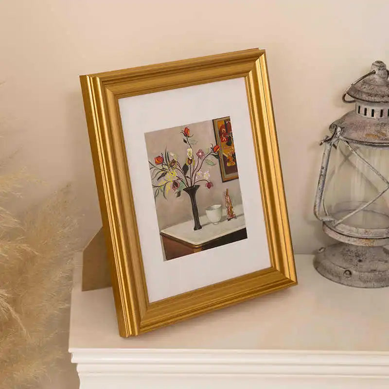 Creative Gold Picture Frame Versatile Photo Frame for 8-inch, 10-inch, and A4 Artworks Horizontal & Vertical Display Home Décor