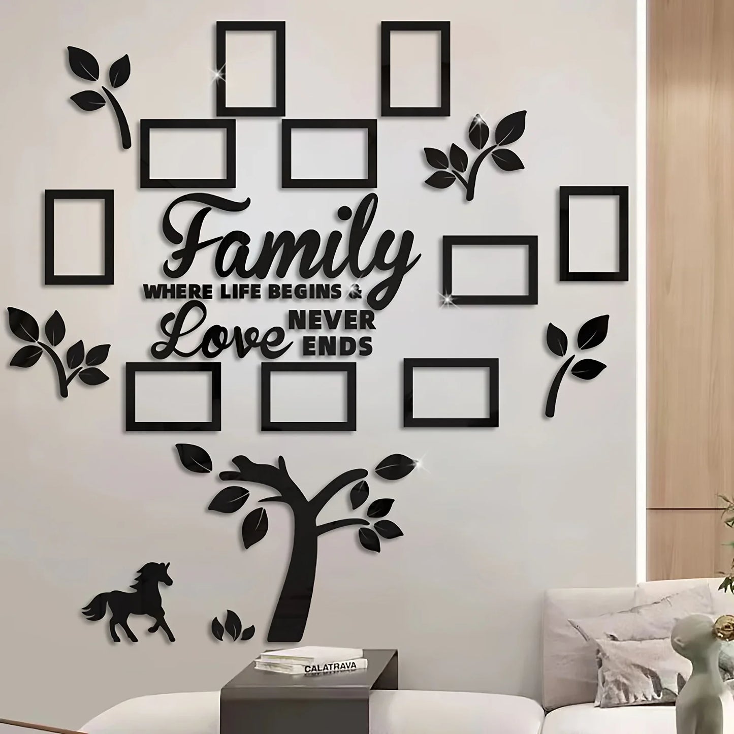 3D Acrylic Photo Frame Wall Decorations with Poster Templates Collage Gallery Family Wedding Back to School Anniversary
