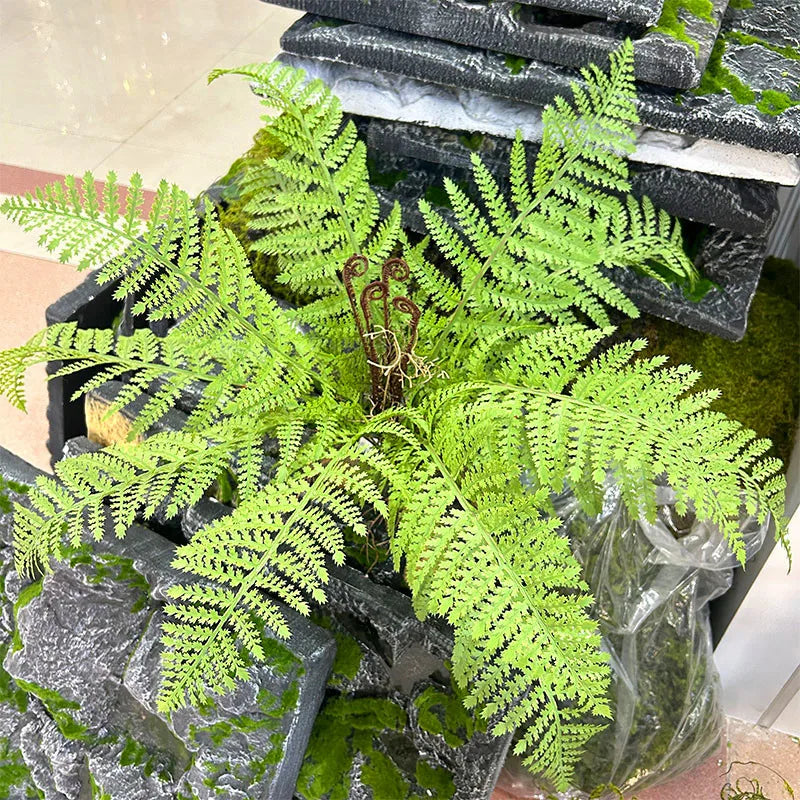 56cm Large Artificial Flower Boston Fern Bunch Plastic Green Plants Fake Leaves Craft Fake Foliage Garden Wedding Home Decoratio