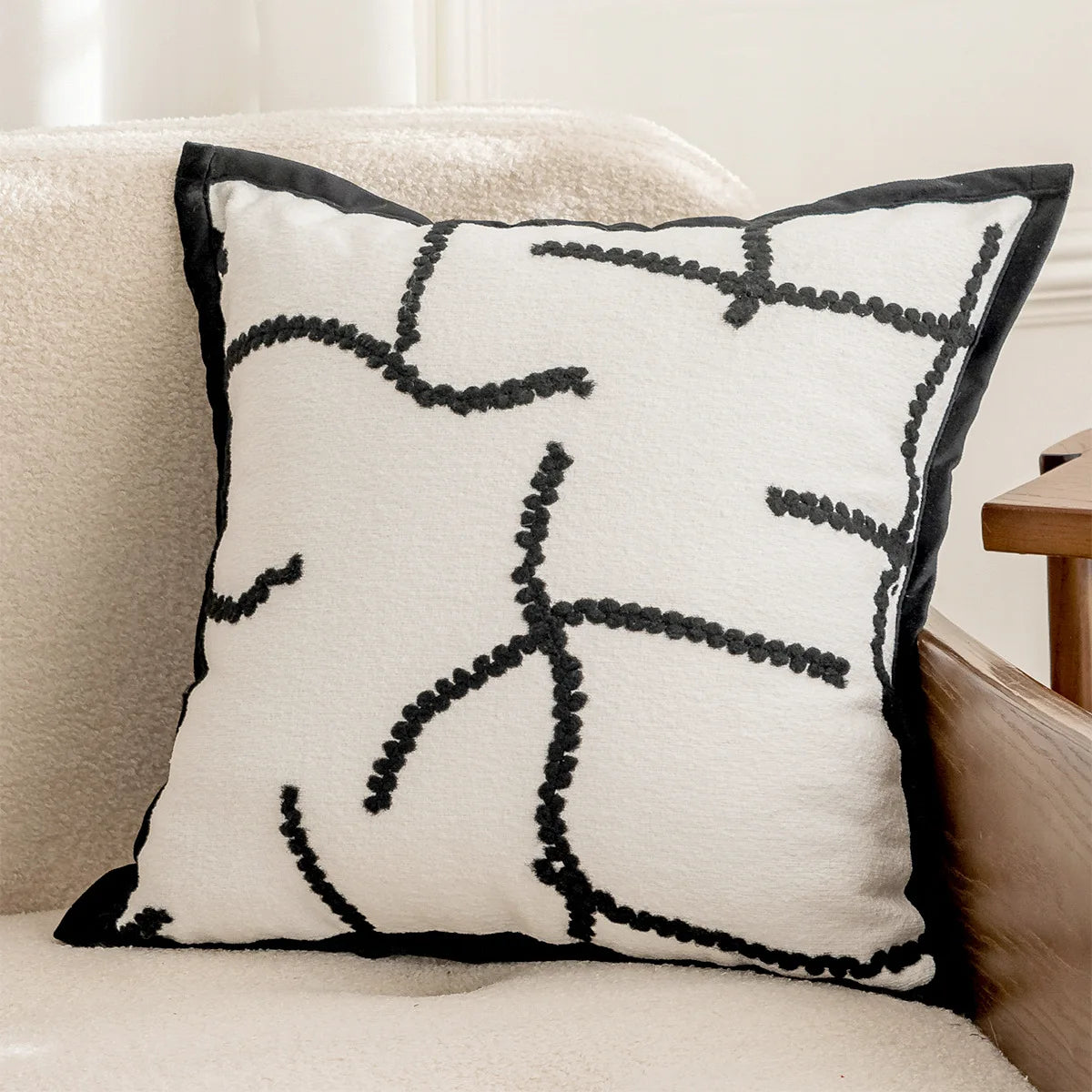 45x45cm Black Throws Pillow Cover Nordic Modern Minimalist Cushion Cover Pillowcase for Living Room Decoration Couch Home Decor