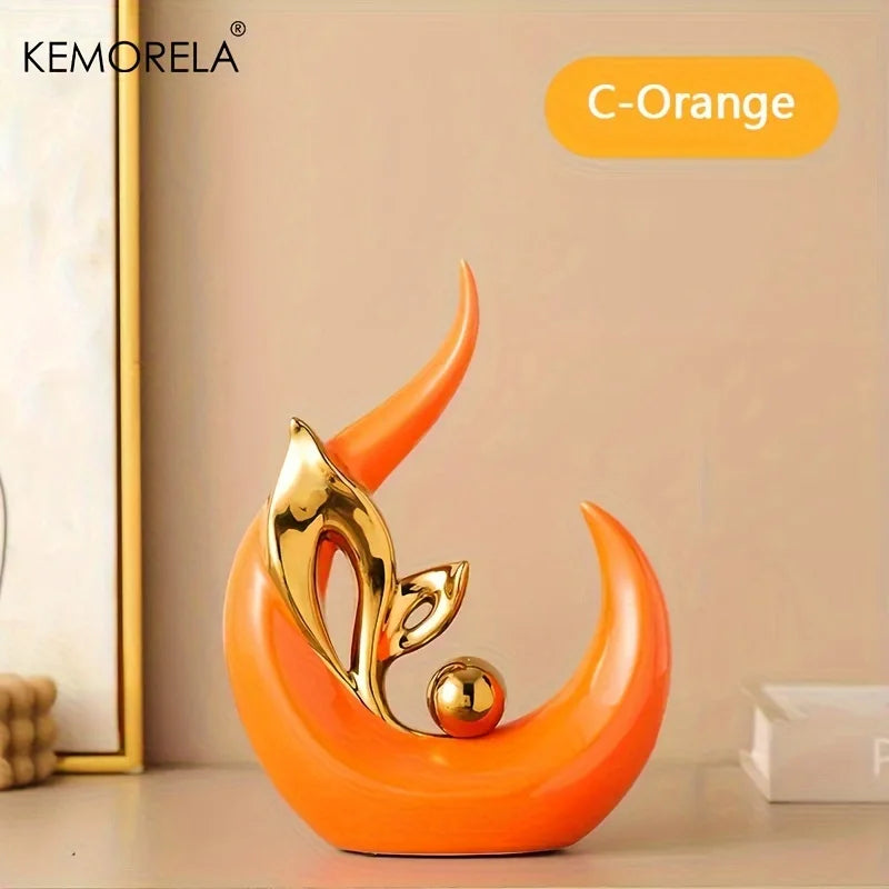 Ceramic Statue Nordic Creative Light Luxury Living Room Decoration Sculptures and Figurines Office Desk Accessories Room Decor