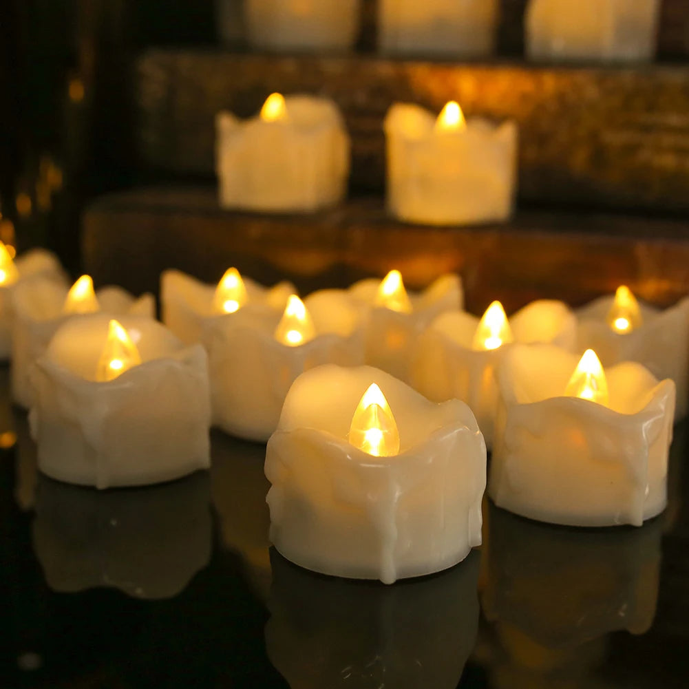 Remote Timer Tea Lights Candles Battery Operated Flameless LED Tealight Votives for Wedding Christmas Halloween Holiday Decor