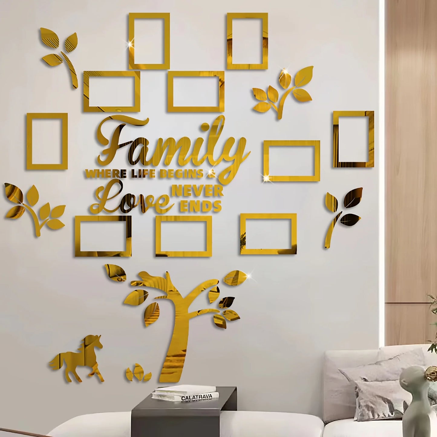 3D Acrylic Photo Frame Wall Decorations with Poster Templates Collage Gallery Family Wedding Back to School Anniversary