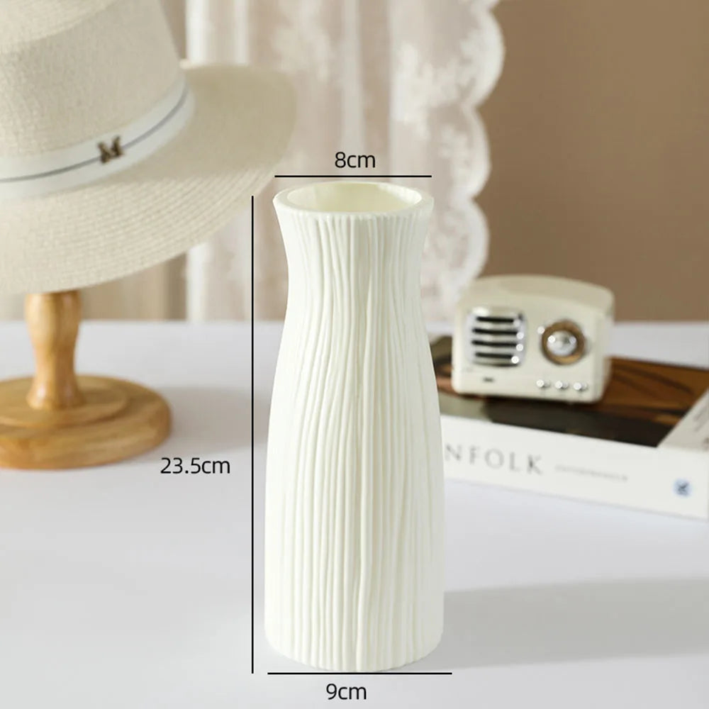 Unbreakable Vase for Flowers Ceramic Look Plastic Vase for Home Decor Living Room Table Wedding Party Living Room Decor Ornament
