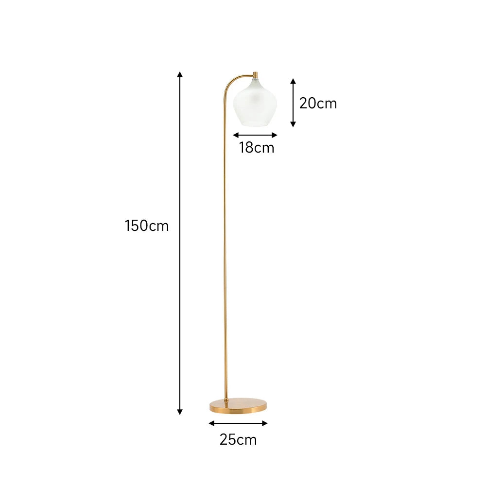 KOMORE Luxurious Floor Lamp with Frosted Glass Lampshade for Living Room Office, Bedroom, Hallway, Porch