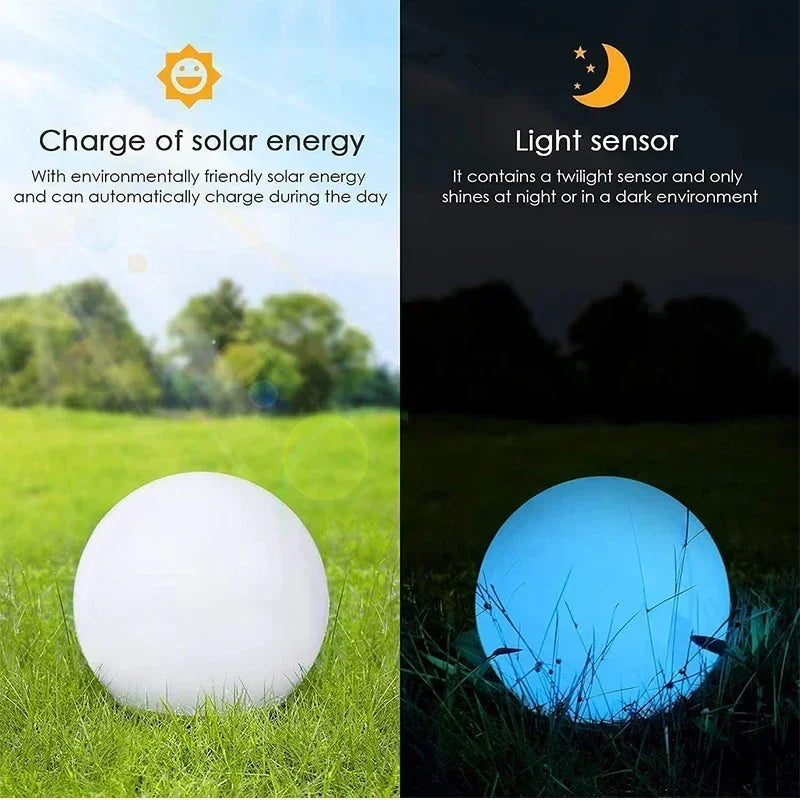 New 15-25cm Solar Moon Light Outdoor LED Lighting Lamp Garden Atmosphere Decorative Lamp Spherical Control Light Lawn Lamp