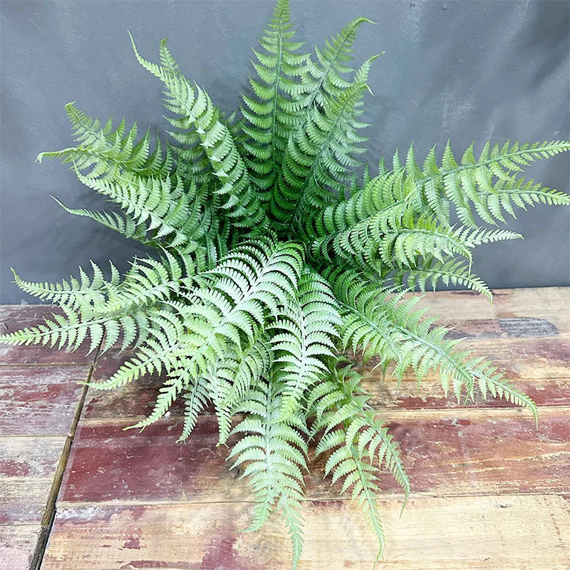 56cm Large Artificial Flower Boston Fern Bunch Plastic Green Plants Fake Leaves Craft Fake Foliage Garden Wedding Home Decoratio
