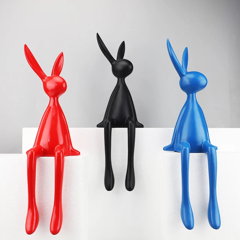 ERMAKOVA Nordic Home Decorate Figurines for Interior Gift Rabbit Statue Christmas Room Decor Abstract Art Sculpture Desk