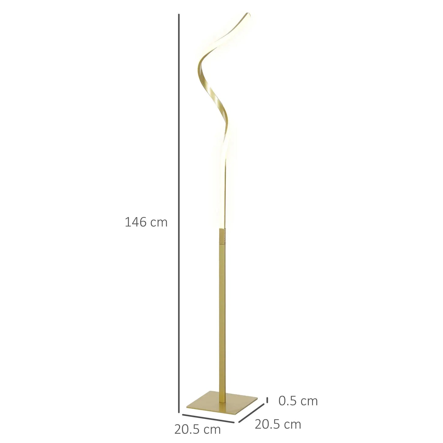 Modern Adjustable LED Floor Lamp with Dimmable Brightness Levels Standing Light for Living Room for bedroom Gold Finish