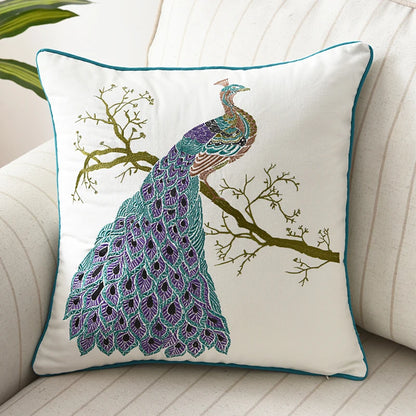 Butterfly Cushion Cover 45x45cm Floral Country Style Pillow Cover Cotton  Embroidery Suqare Home decoration  for Living Room