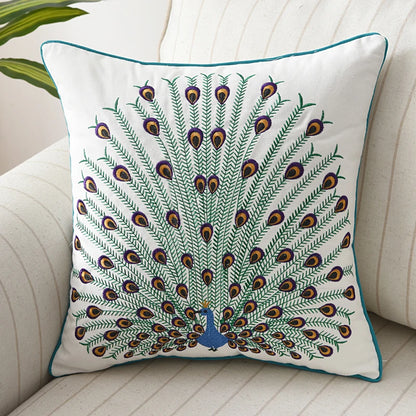 Butterfly Cushion Cover 45x45cm Floral Country Style Pillow Cover Cotton  Embroidery Suqare Home decoration  for Living Room