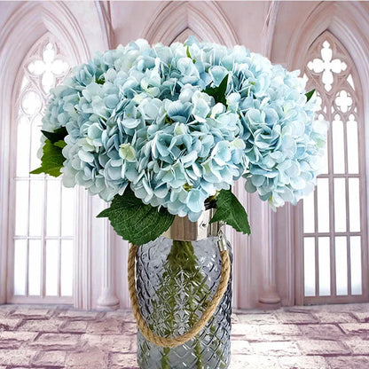 Artificial Flowers Silk Hydrangea Bride Bouquet Wedding Home New Year Decoration Accessories for Vase Plants Arrangement