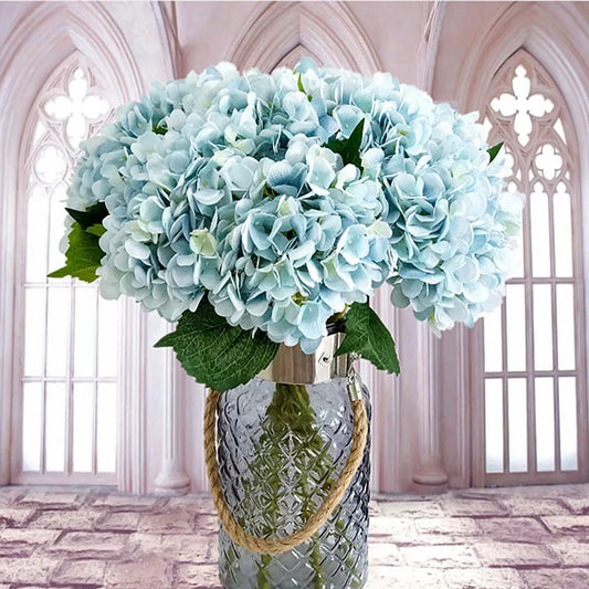 Artificial Flowers Silk Hydrangea Bride Bouquet Wedding Home New Year Decoration Accessories for Vase Plants Arrangement