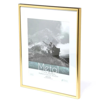 Picture Frame Metal Golden Photo Frame Classic Minimalist Desktop Decor 9x13 13x18 21x30cm Pleixglass Inside Certificate Frame