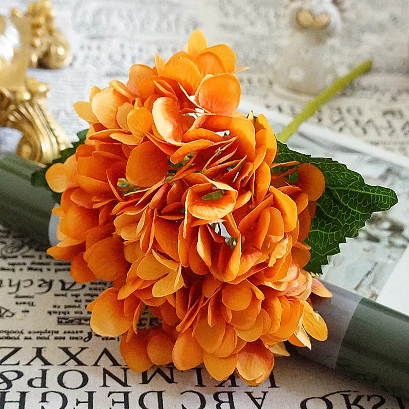 Artificial Flowers Silk Hydrangea Bride Bouquet Wedding Home New Year Decoration Accessories for Vase Plants Arrangement