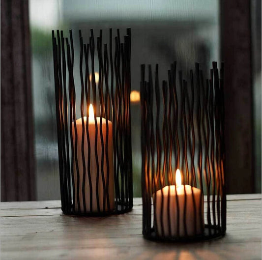 2025 Iron Stand Black Candle Holder Desk Romantic Wedding Decoration Candlestick Holder Dinner Candelabrum Candelabra
