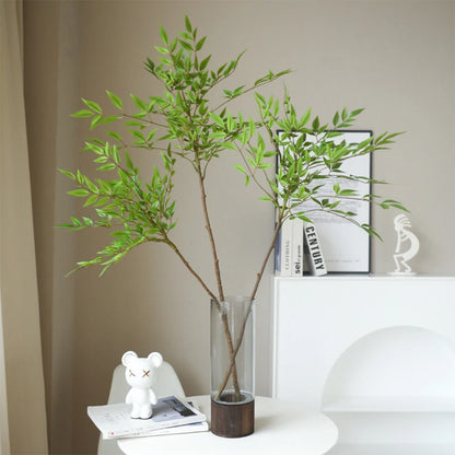75-140cm Artificial Plants Nandina Tree Green Tall Plants Fake Leaves Plants Faux Branches for Home Garden Office Decor