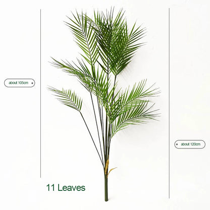120cm Large Artificial Palm Fake Plants Branch Real Touch Palm Leaves Tropical Plants Branches for Home Office Indoor Decoration